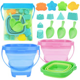 RACPNEL collapsible beach buckets in a three-pack, ready for travel and storage