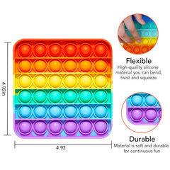 RadBizz Push Pop Rainbow Square bubble-pop aids focus during study.
