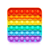 RadBizz Push Pop Rainbow Square bubble-press for on-the-go sensory relief.