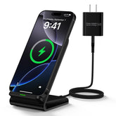 Radidi Samsung S25 wireless charger stand, front view on desk for cordless charging convenience