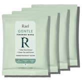 Rael feminine wipes packaging front for daily freshness and all-skin-type suitability.