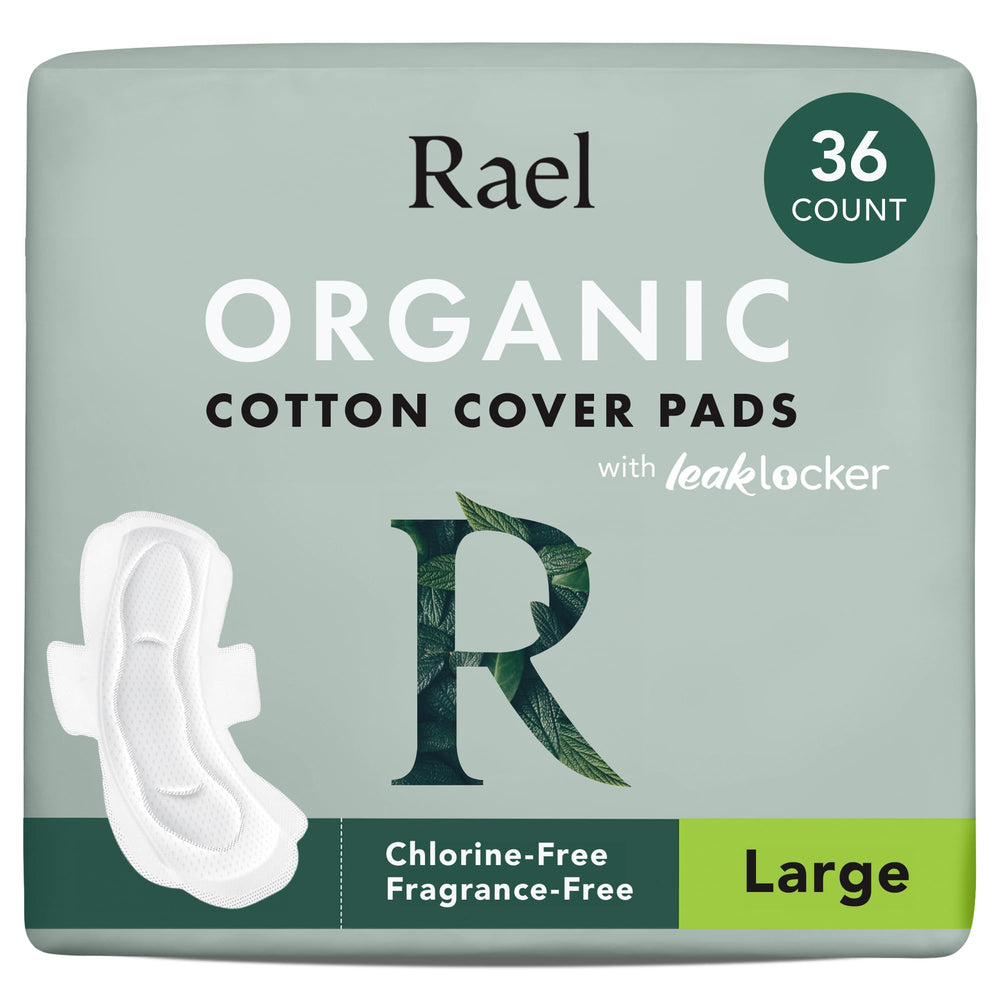 Rael pad with heavy absorbency and organic cotton cover for daily protection
