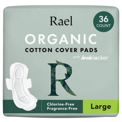 Rael pad with heavy absorbency and organic cotton cover for daily protection