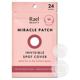 Rael pimple patches hydrocolloid close-up on skin for absorbent blemish care