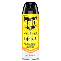 Raid Multi Insect Killer orange breeze 15oz bottle ready for fast indoor-outdoor use.