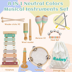 Raimy tambourine with imitation sheepskin offers durable, satisfying shake play