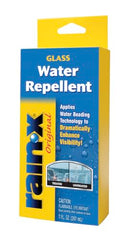 Rain-X Glass Treatment applied on windshield to improve visibility in wet conditions.