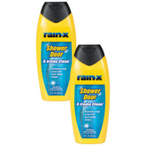 Rain-X X-Treme Clean bottle-pour for shower doors removes soap scum quickly.