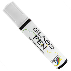 Rainbow Chalk Markers Glass Pen on glass showing vibrant, washable white ink