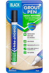 Rainbow Chalk Markers Limited grout pen black tube for quick grout refresh on tile.