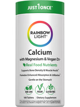 Rainbow Light Calcium Complex bottle front view showing vegan bone support