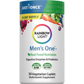 Rainbow Light Mens Multivitamin One Plus bottle front for daily energy support.
