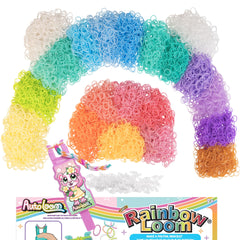 Rainbow Loom AutoLoom refills pastel bands for rapid bracelet creation.