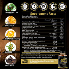 Rainbow Nutrients men’s beard vitamins capsule closeup suggests beard growth support.