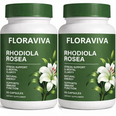 Raipult Floraviva Rhodiola bottle showing 60 capsules for daily balance