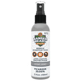Ranger Ready Picaridin spray bottle shows non-greasy, odorless protection for outdoor activities.