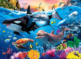 RANSUNN Underwater World 100-piece puzzle cover promotes focus and fine motor skills.