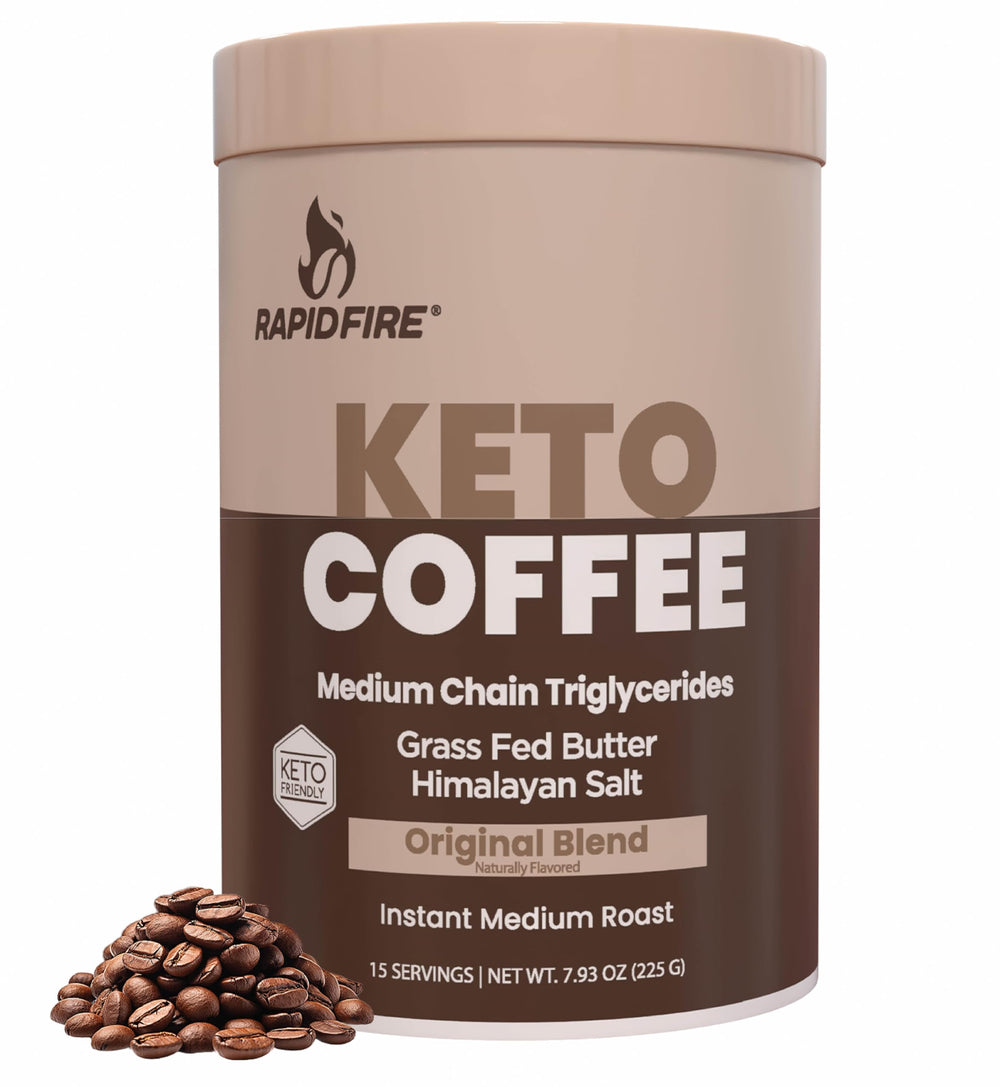 Rapid Fire Keto Coffee Pods in original medium roast for quick energy.