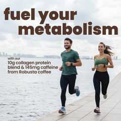 Rapid Fire Protein Coffee Hazelnut iced coffee glass delivers refreshing protein on the go.