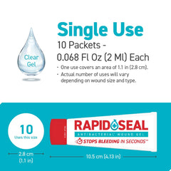Rapid-Seal Wound Gel offers a non-irritating, clear application.