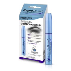 RapidBrow brow brush applicator enables precise eyebrow application.
