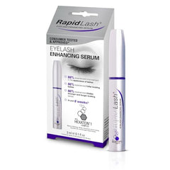 RapidLash serum brush application demonstrates precise lash-line use.