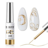 RARJSM metallic nail art gel liner bronze gold close-up for precise line work