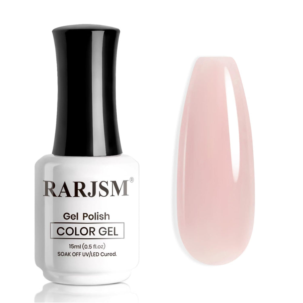 RARJSM nude-beige-pink gel polish for natural-looking nails with a sheer finish