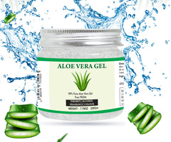 Raslok Aloe Vera Gel texture on skin signaling lightweight hydration.
