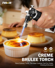 RAVS kitchen torch with metal body offers durable performance in recipes