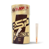 RAW Classic 1-1/4 cones with tips and packing tubes ready for filling