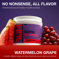 RAW Essential Pre-Workout scoop showing 4 g L-Citrulline per serving for strong performance.