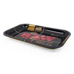 RAW Gold and Black tray top view shows the gold-tone shine for stylish use.