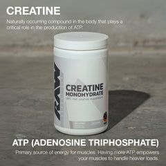 RAW Nutrition creatine powder pour ready to mix into a shake