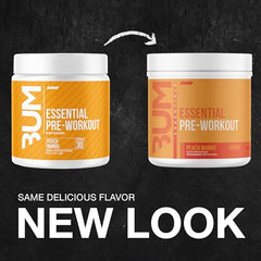RAW Nutrition Essential Pre Peach Mango scoop for precise serving and consistent energy during training.