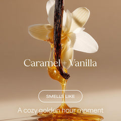 RAW SUGAR Body Wash fragrance swirl highlighting caramel vanilla aroma for spa-like showers