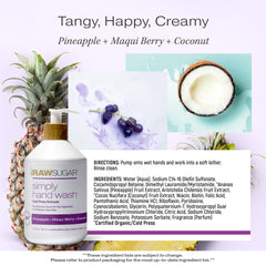RAW SUGAR coconut bottle features tropical notes for refreshing hand cleansing