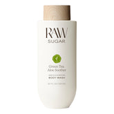 RAW SUGAR Green Tea Aloe Soother bottle with pump for gentle daily cleansing