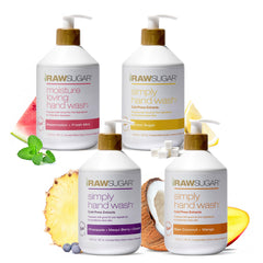 RAW SUGAR Lemon Sugar hand wash bottle offering refreshing cleanse and hydration