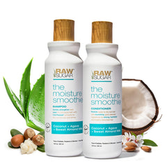 Raw Sugar Moisture Smoothie shampoo bottle promotes deep hydration for dry hair