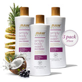 RAW SUGAR Pineapple Maqui Berry Reviver bottle with tropical scent for a refreshing cleanse.