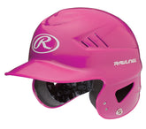 Rawlings COOLFLO T-Ball helmet front view in pink with ventilation visible