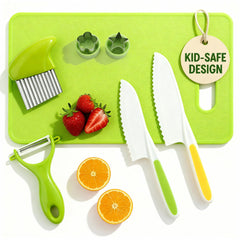 Raymeer 7-pcs kids knife set with real cooking blades for supervised prep