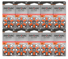 Rayovac Extra size 13 batteries in packaging, ready for everyday listening.