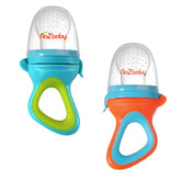 RaZbaby solids feeder blue pack for safe self-feeding and teething relief.