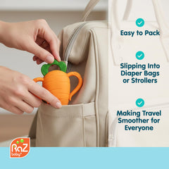 RaZbaby Carrot Teether is easy to clean and quick to dry.
