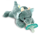 RaZbaby JollyPop pacifier with Dragon RaZbuddy holder for on-the-go comfort.