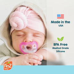RaZbaby JollyPop pacifier made in the USA with durable construction