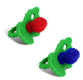 RaZbaby RaZberry teether BerryBumps texture soothes swollen gums.