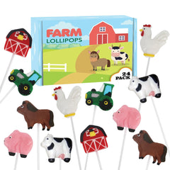 RBBZ Party Farm Candy Lollipops with assorted animal shapes for party favors.